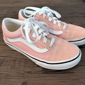 Vans Light Pink and White Low-Top Sneakers